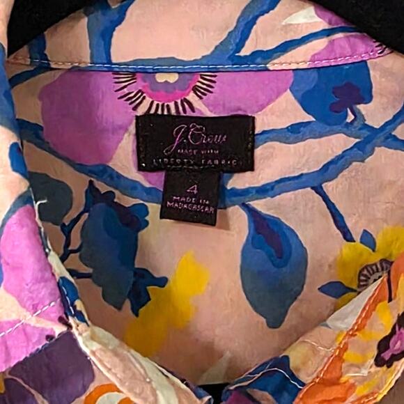 J. Crew Liberty London Floral Classic Popover Shirt Pavilion Pink Multi Blouse - Picture 6 of 11